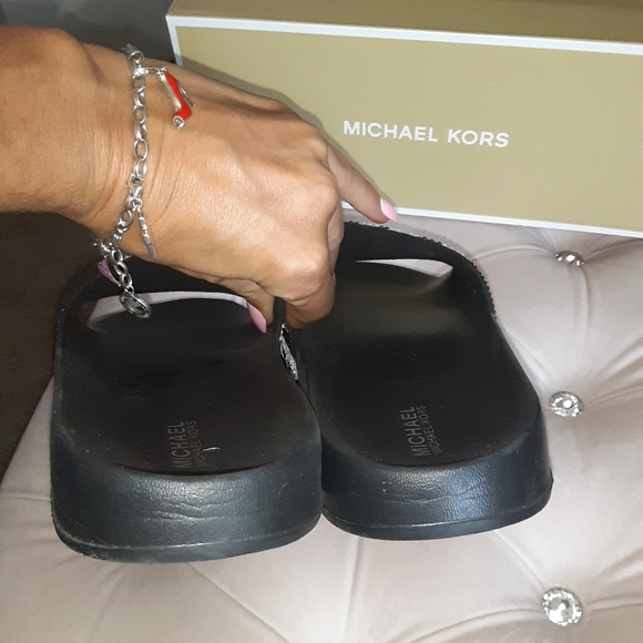 mk gilmore crystal embellished slide sandal - Picture 9 of 10